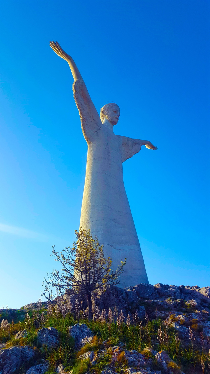 Maratea, momunento, Basilicata, architecture, sculpture, clear sky, nature, sky, blue, christianity, human representation, Christ, art and craft, religion
