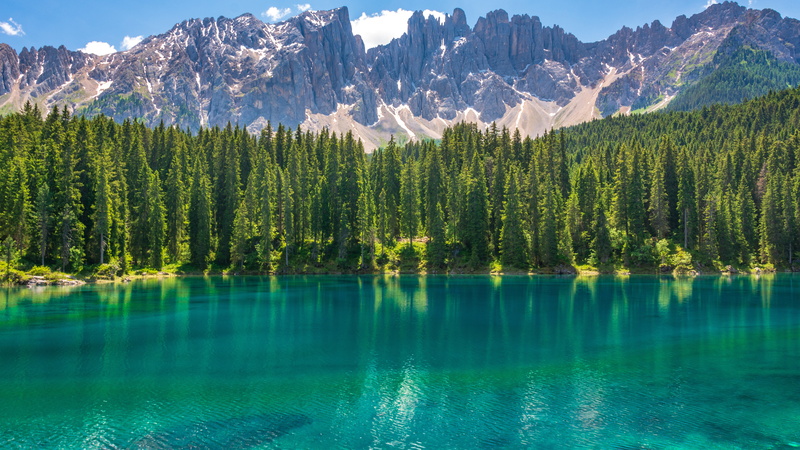 Nature, Lakes, 5K, Mountain, Lake, Lake Karersee, Forest