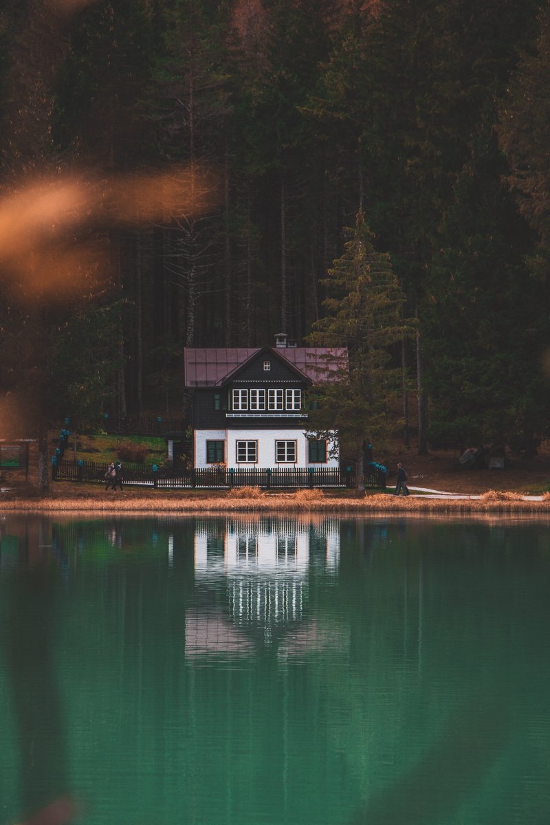 human, house, white, residential district, building, water, built structure, architecture, nature, near, plant, lake, shelter, outdoors, sudtirol, painted