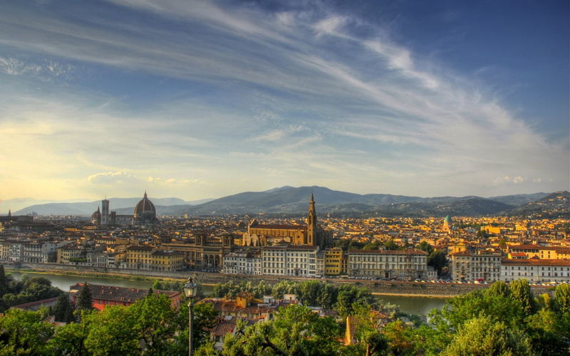 tower, dusk, plant, tourism, dome, nature, 720P, church, town, florence - Italy, no people, urban Skyline, cathedral, italy, cityscape, spirituality, famous Place
