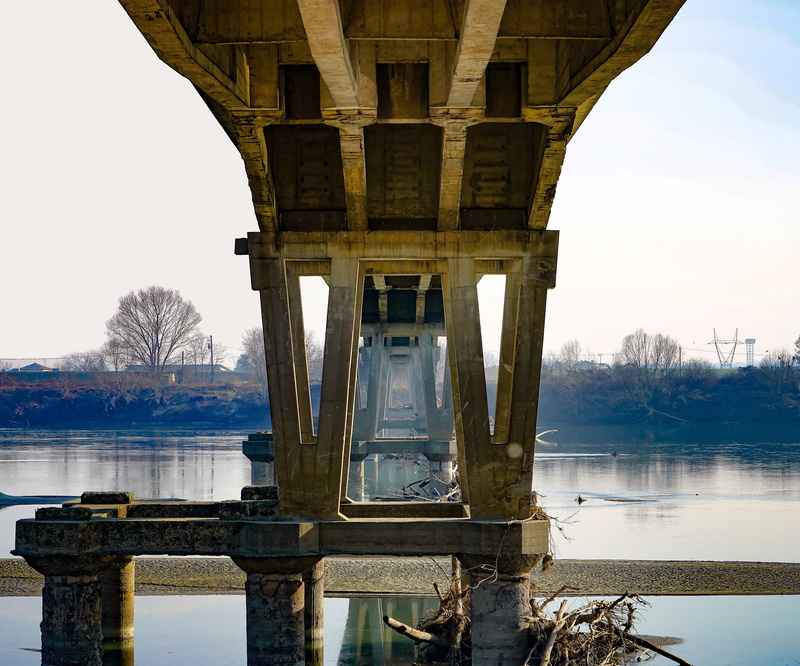 bridge - man made structure, built structure, nature, architectural column, outdoors, no people, lombardy, pavia, architecture, under the bridge, river