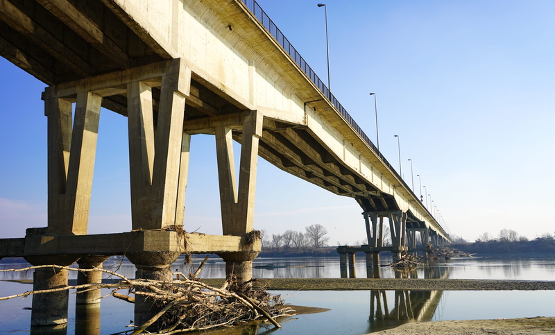 water, transportation, architecture, bridge, outdoors, clear sky, pieve porto morone, viaduct, lombardy, reflection, sky, trip, day, low angle view, 5K