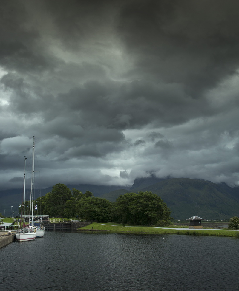 power in nature, nature, scotland, mode of transportation, waterfront, boat, sky, tree, united kingdom, outdoors, 4K, yacht, sailboat, cloud - sky, canal
