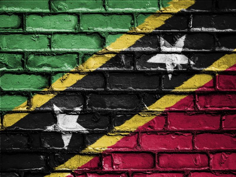 brick wall, graffiti, brick, paint, red, emblem, pattern, mural, nation, creativity, saint kitts and nevis, flag, country, no people, built structure, full frame