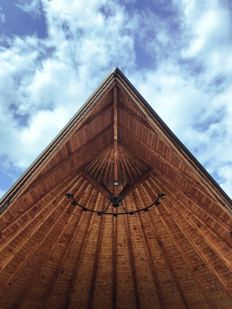 urban, building exterior, religion, blue, outdoors, design, look up, roof, building, relax, canazei, the past, italy, low angle view, park, perspective