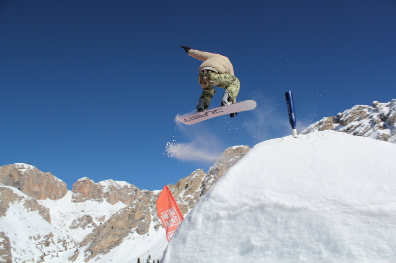 men, warm clothing, mid-air, canazei, snowboard, italy, snowboarding, outdoors, mountain range, activity, ski holiday, snowy, nature, winter, action, mountain