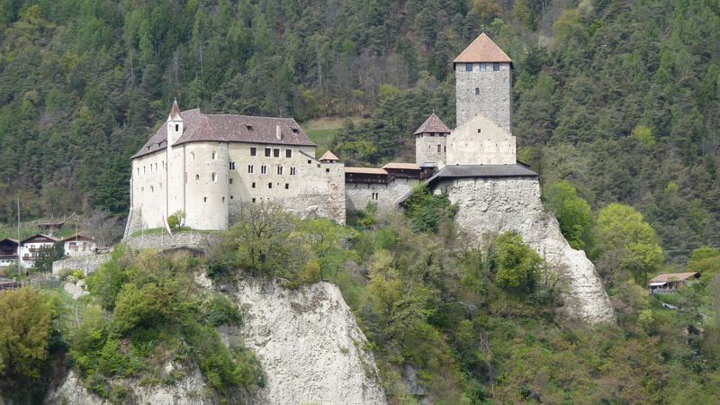 land, no people, panorama, plant, building exterior, castle tirol, forest, building, built structure, palm trees, tree, outdoors, scenics - nature, meran