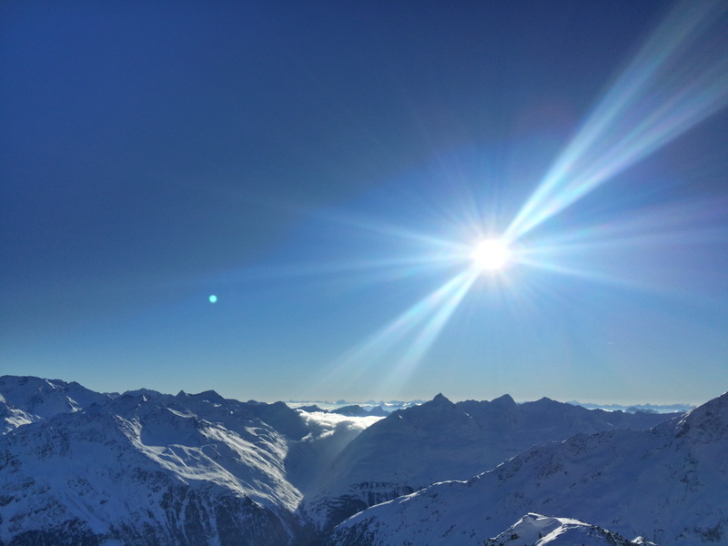winter, alpine, cold temperature, tranquility, sunlight, summit, outdoors, sölden, snow, no people, austria, view, scenics - nature, tranquil scene, mountains
