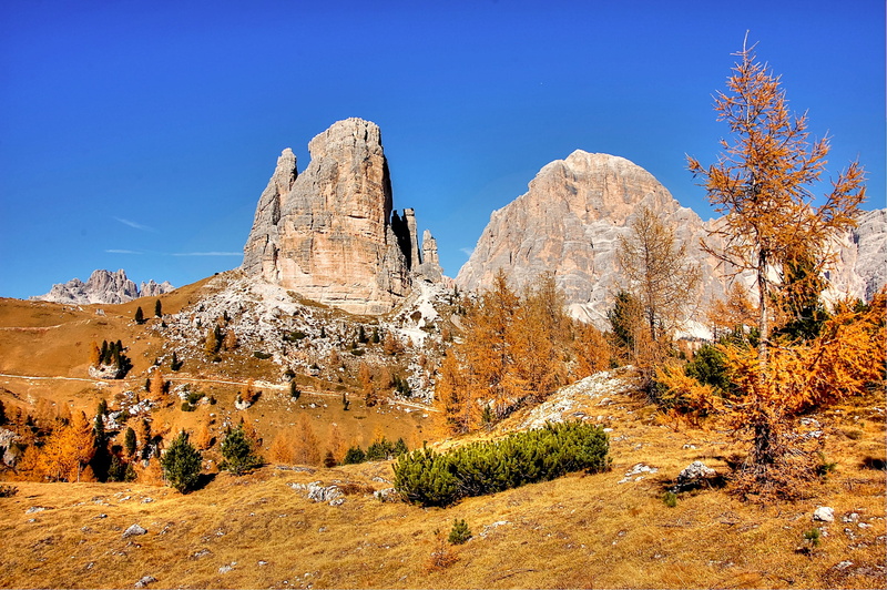 mountain, alm, wall, summer, rock, eroded, hiking, land, mountains, hike, nature, sky, tree, view, mountain pass, mountain landscape, plant, italy, dolomites
