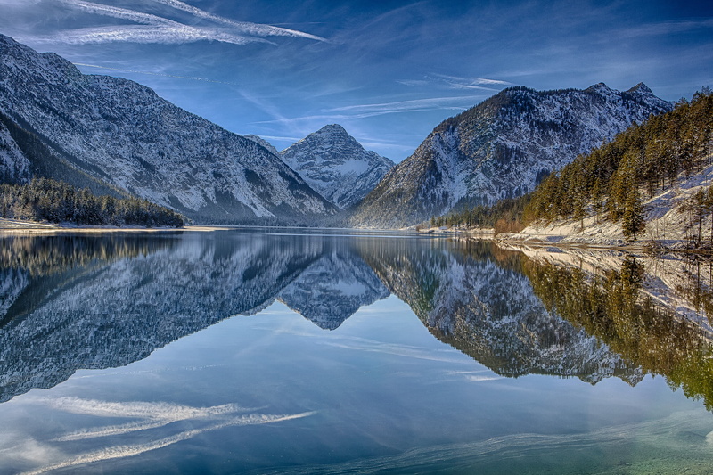 lake, Austria, reflection lake, sky, water, body, nature, scenics - nature, snowcapped mountain, cloud - sky, beauty in nature, mountain range, Tyrol, idyllic