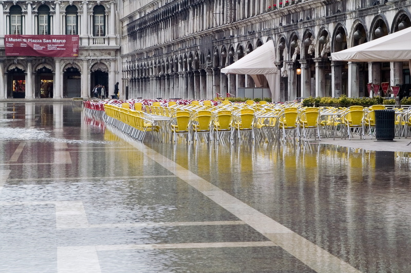 piazza san marco, outdoors, in a row, building exterior, transportation, canal, day, mode of transportation, venice, incidental people, acqua alta, wet
