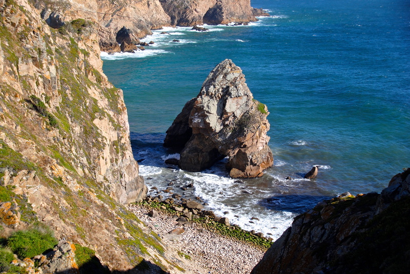 cliff, nature, solid, formation, beside, scenics - nature, land, tranquil scene, high angle view, rocky, rock formation, coast, seashore, 4K, sea, non-urban scene