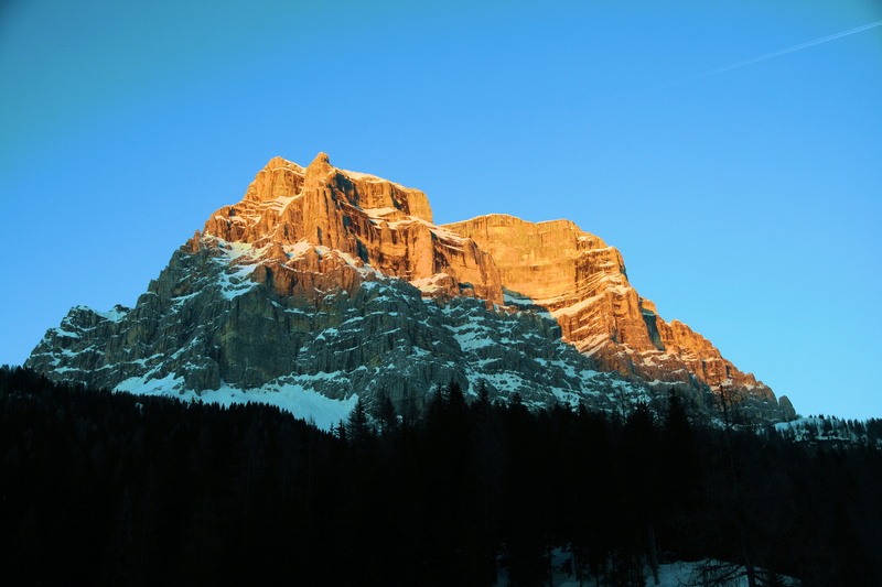 mountain range, non-urban scene, scenics - nature, sky, formation, tree, tranquil scene, rifugio palafavera, rock formation, rock - object, beauty in nature