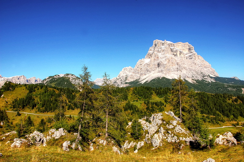 environment, great, outdoors, tranquility, alpine panorama, valley, rock, hike, monte pelmo, summer, non-urban scene, coniferous tree, blue, scenics - nature