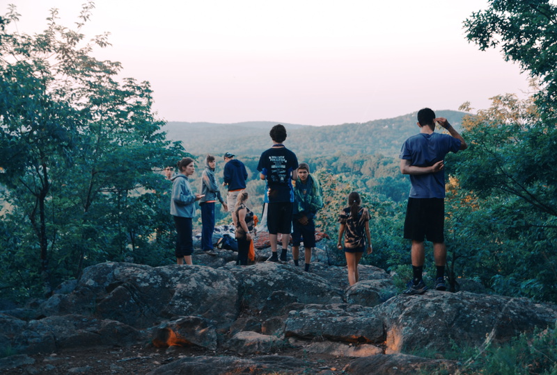 rear view, group, vacation, mountan, climb, casual clothing, daytome, top, people, adventure, adult, woman, women, rocks, weapon, hill, adults only, environment