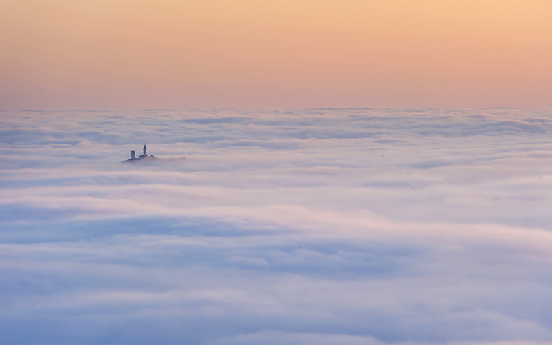 nuvole, Macerata, landscape, 1080P, fog, Mogliano, alba
