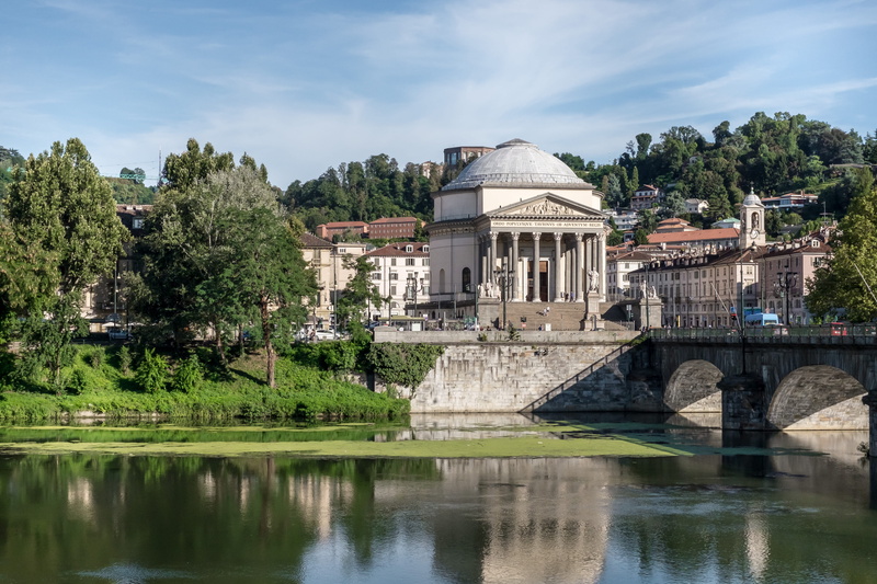 church, piedmont, bridge - man made structure, city, bridge, outdoors, plant, sky, town, gran, religion, dome, the past, building exterior, column, building