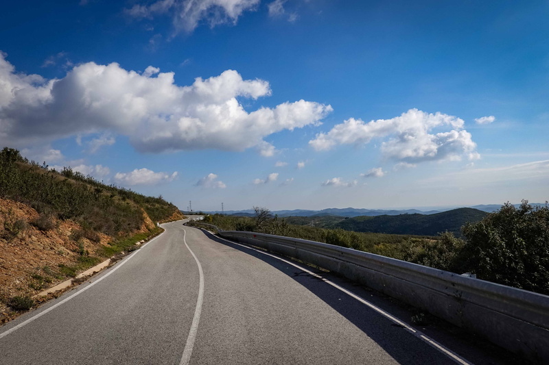 dividing line, diminishing perspective, outdoors, guard rail, gravel, plant, long, nature, direction, way, 4K, slope, road, path, transportation, scenics - nature