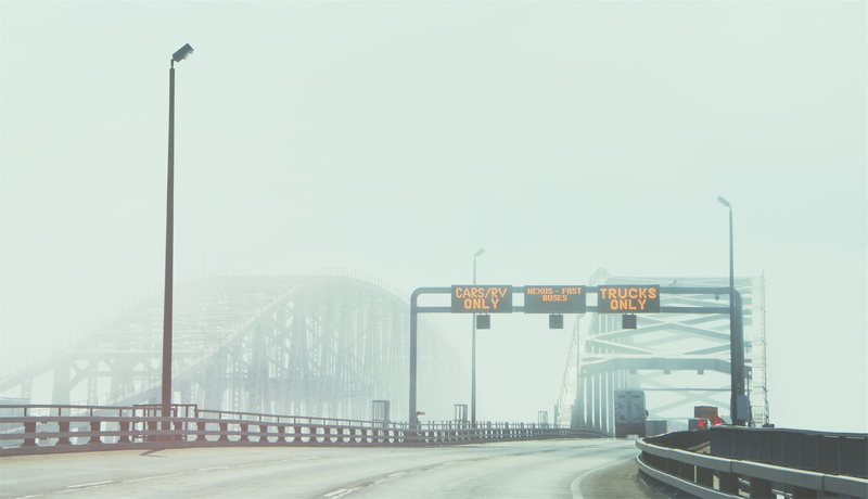 road, bridge - man made structure, built structure, roads, street light, transportation, connection, architecture, no people, signs, fog, the way forward