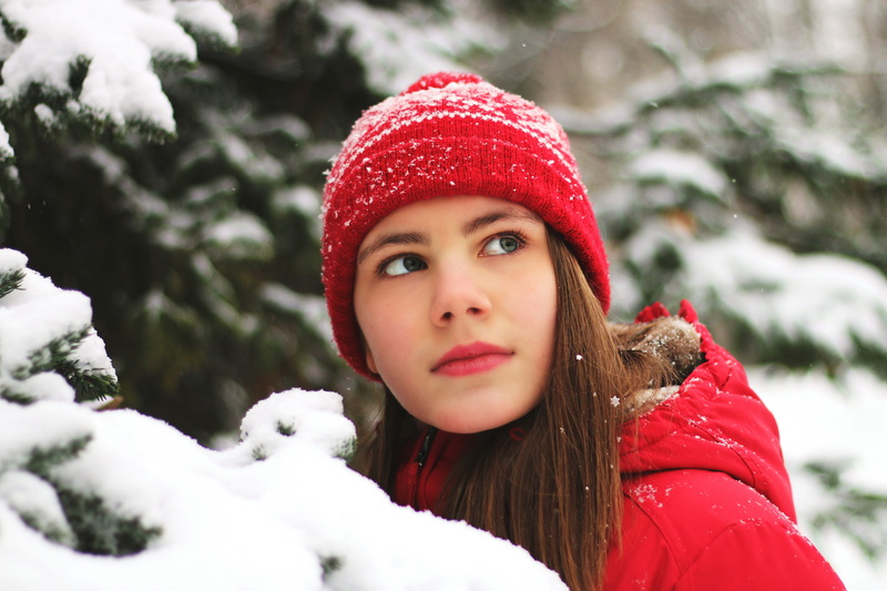 smiling, outdoors, season, women, snow, face, scarf, Girl, lips, cold - Temperature, wearing, color Image, 2K, cold temperature, beauty, woman, females