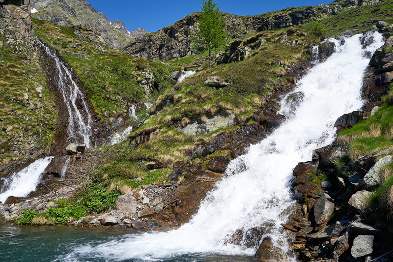 no people, beauty in nature, rock - object, flowing water, plant, outdoors, valbiondione, tree, solid, italy, stream - flowing water, rock, scenics - nature
