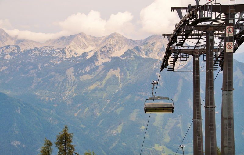 formation, mountain range, landscape, tourism, mast, day, summer, tranquil scene, tranquility, cable car, austria, mode of transportation, nature, ski lift