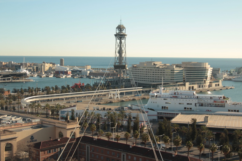 cableway, boat, harbour, teleférico del puerto, built structure, 5K, architecture, travel destinations, no people, building, sea, clear sky, sky, cityscape