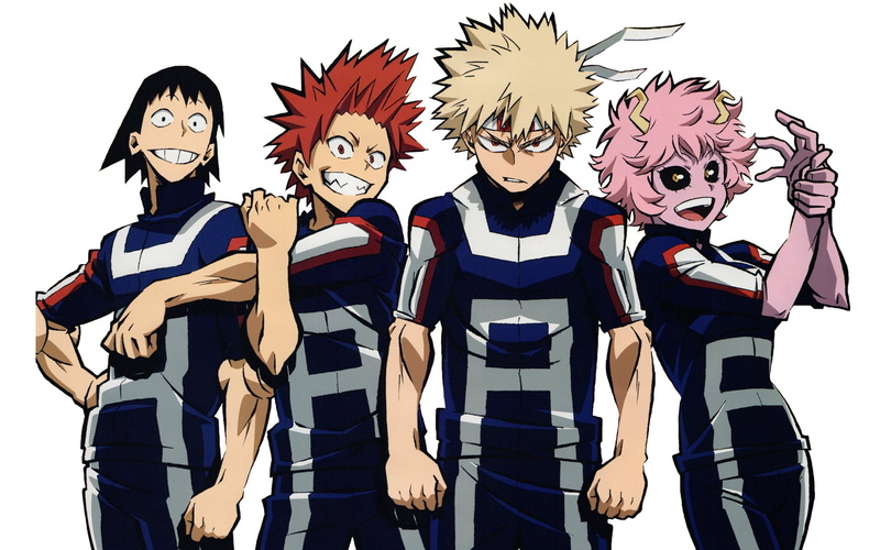 1080P, Hanta Sero, Eijiro Kirishima, My Hero Academia, Mina Ashido, Katsuki Bakugou, Anime