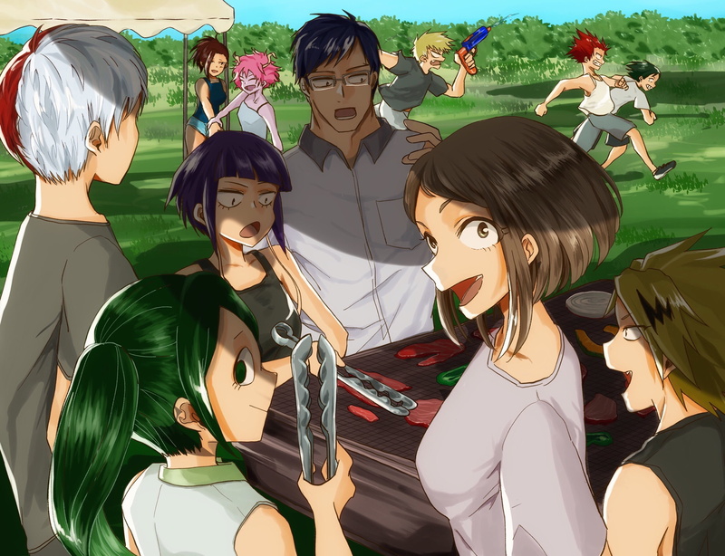 Shoto Todoroki, Eijiro Kirishima, Tsuyu Asui, Denki Kaminari, Anime, Momo Yaoyorozu, Hanta Sero, Ochaco Uraraka, My Hero Academia, Katsuki Bakugou, Kyōka Jirō