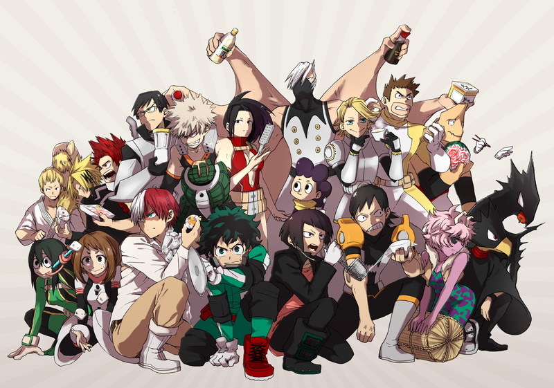 Shouto Todoroki, Katsuki Bakugou, Momo Yaoyorozu, Tsuyu Asui, Tenya Iida, My Hero Academia, Minoru Mineta, Ochaco Uraraka, Anime, Denki Kaminari, Fumikage Tokoyami