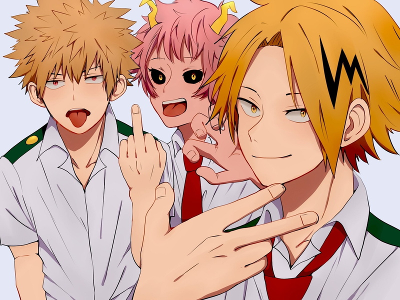 Anime, 1080P, Mina Ashido, Katsuki Bakugou, Denki Kaminari, My Hero Academia