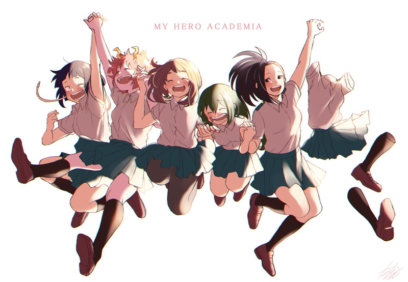 Kyouka Jirou, hair, young adult, Green Hair, Ochaco Uraraka, full length, Boku no Hero Academia, cheerful, excitement, hairstyle, beautiful woman, Anime