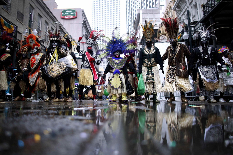 Mardi gras, group of people, street, architecture, selective focus, variation, building exterior, choice, nature, carnival mask, wet, real people, city