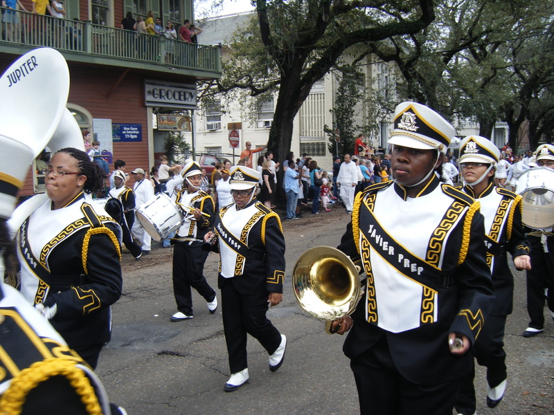 2K, men, artist, city, marching, music, real people, street, new orleans, outdoors, uniform, crowd, day, parade, large group of people, musician, musical instrument