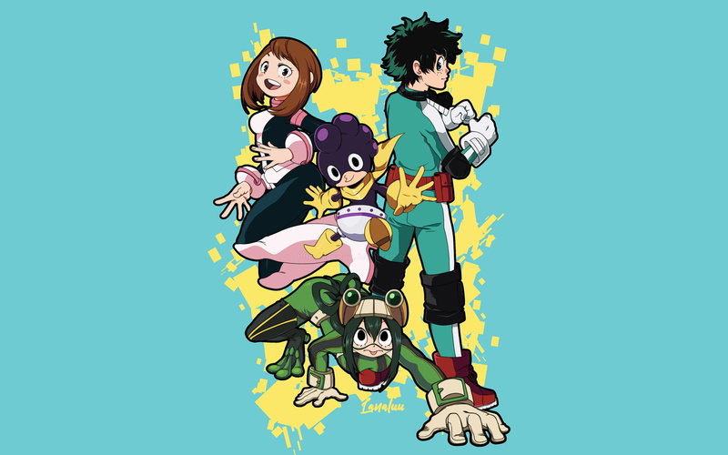 Izuku Midoriya, Anime, Tsuyu Asui, Minoru Mineta, 1080P, My Hero Academia, Ochaco Uraraka