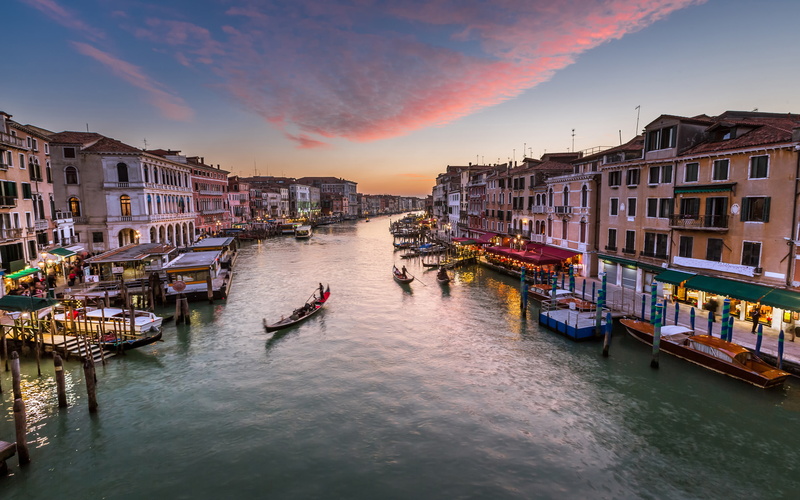 grand, canal, 2K, venice, italy, bridge, rialto, view