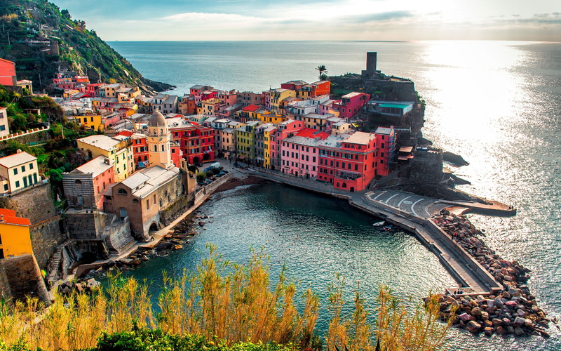 2K, Italy, Vernazza Colorful Houses, vernazza, houses, colorful