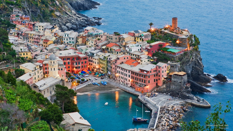 Europe, vernazza, italy, dusk, 2K