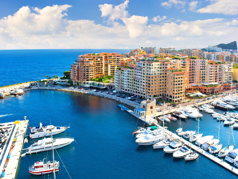 Yachts, 2K, Blue, Sky, Houses, Clouds, Monaco, Pier, Sea, City
