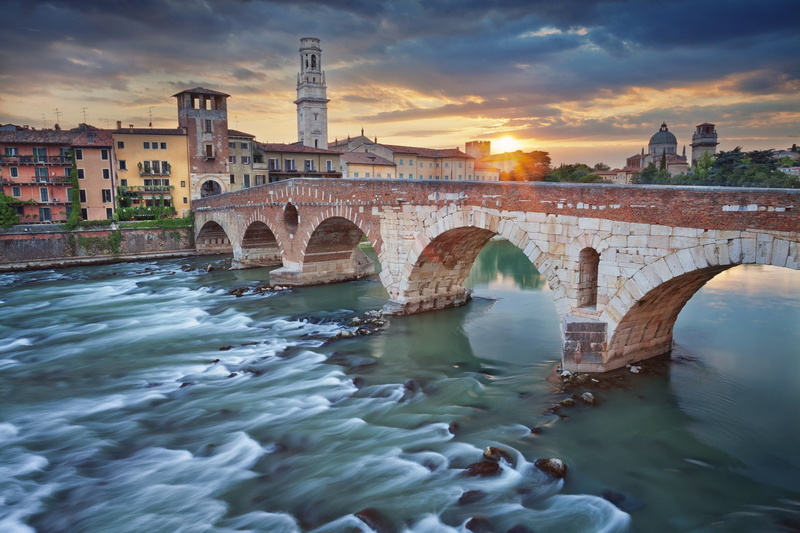 Verona, Bridges, Ponte Pietra, 1080P, River, Italy, Bridge