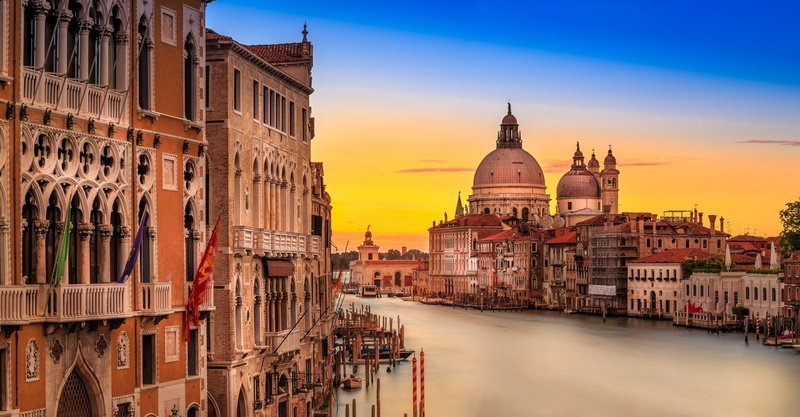 Venice, Cathedral Santa Maria della Salute, Italy, Cathedrals, 1080P, Grand Canal