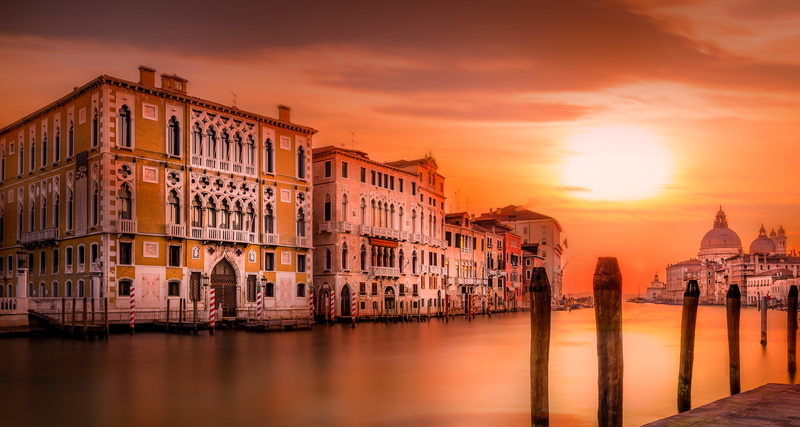Italy, Santa Maria della salute, Venice, channel, Cathedral, 4K, the evening, home