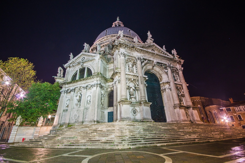 night, 5K, photography, palace, history, pedestrian, street walk, spire, architectural, nature, venice, dome, street at night, basilica di santa maria della salute