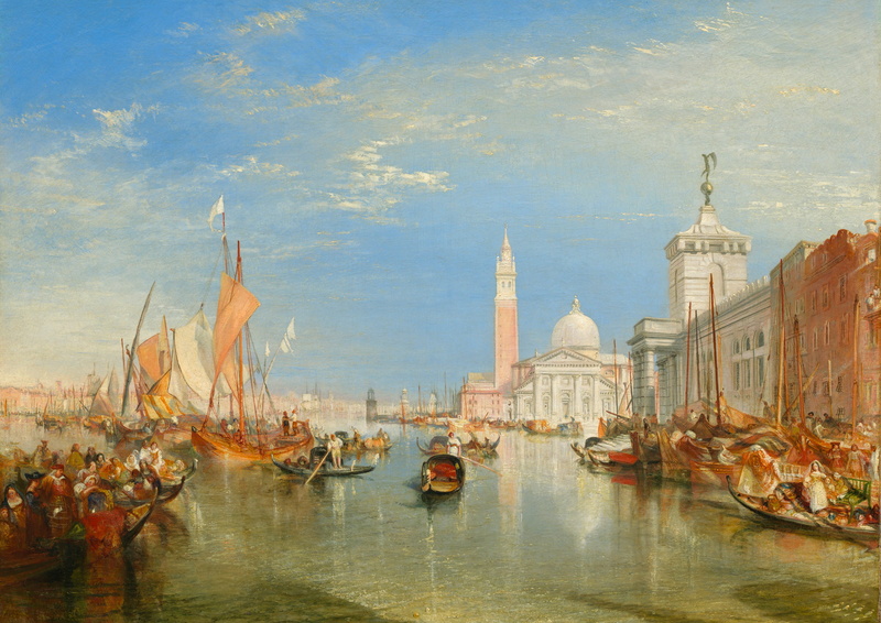 Dogano and Santa Maria della Salute, home, sea, painting, boats, picture, 1080P, Venice, William Turner, body, water, the urban landscape