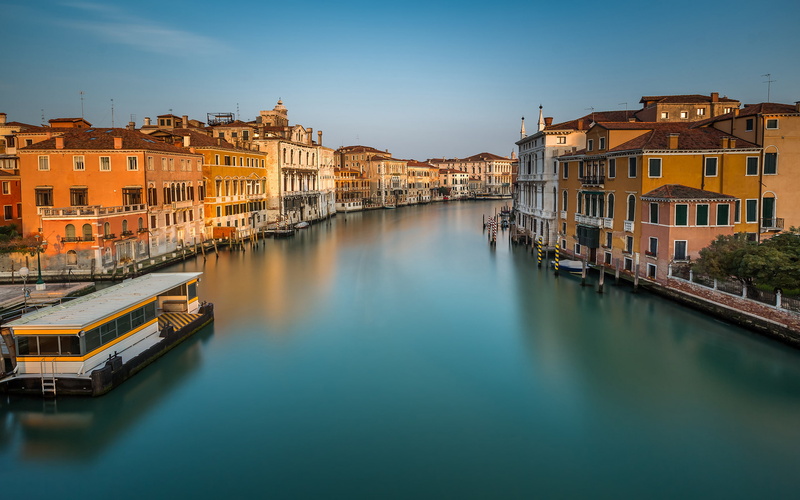 venice, italy, grand, sunrise, canal, accademia, bridge, 2K