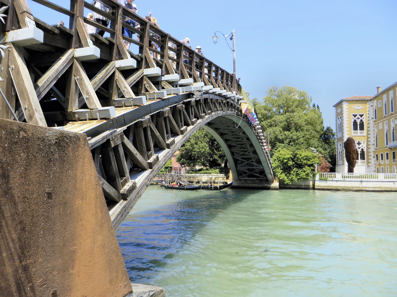 clear sky, italy, transportation, river, water, no people, grand canal, venice, facades, connection, bridge, sky, waterfront, built structure, accademia