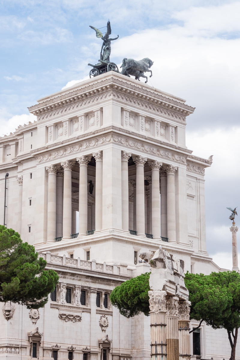 low angle view, built structure, representation, 4K, town, roma, vacation, rome, no people, building exterior, details, cloud - sky, italy, statue, sky