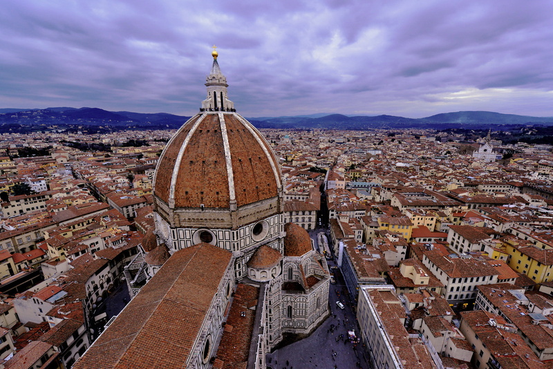 panorama, Italy, view from the bell tower of Giotto, Florence, Cathedral, the dome, 1080P, Santa Maria del Fiore
