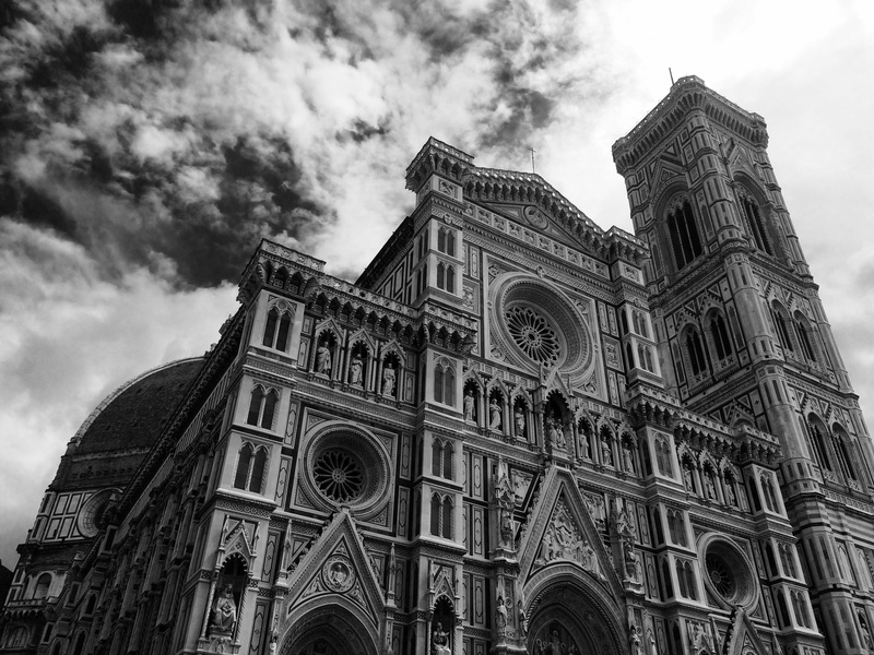 2K, building exterior, italy, day, sky, spirituality, belief, cattedrale di santa maria del fiore, low angle view, clouds, nature, church, heritage, europe