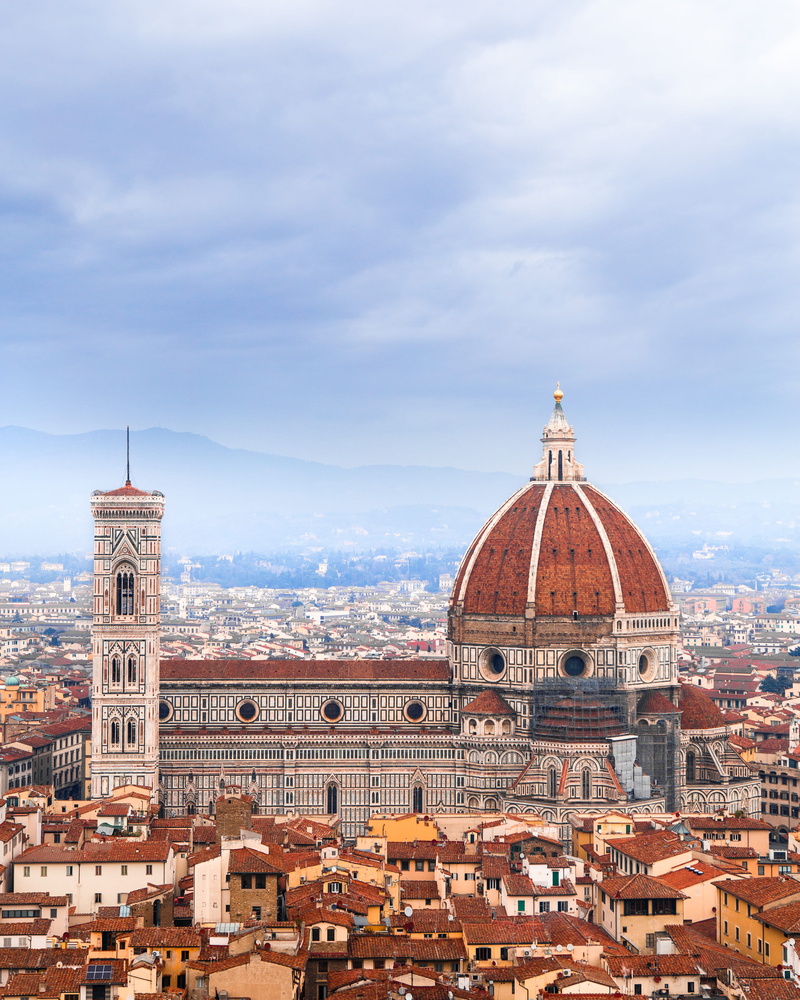 dome, building, florence, tower, nature, landscape, belief, residential district, spirituality, cloud - sky, steeple, cattedrale di santa maria del fiore